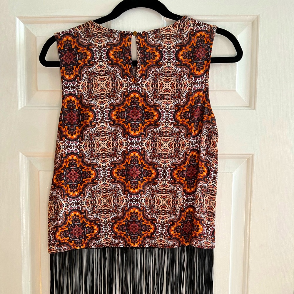 Patterned Fringe Top - Picture 2 of 3